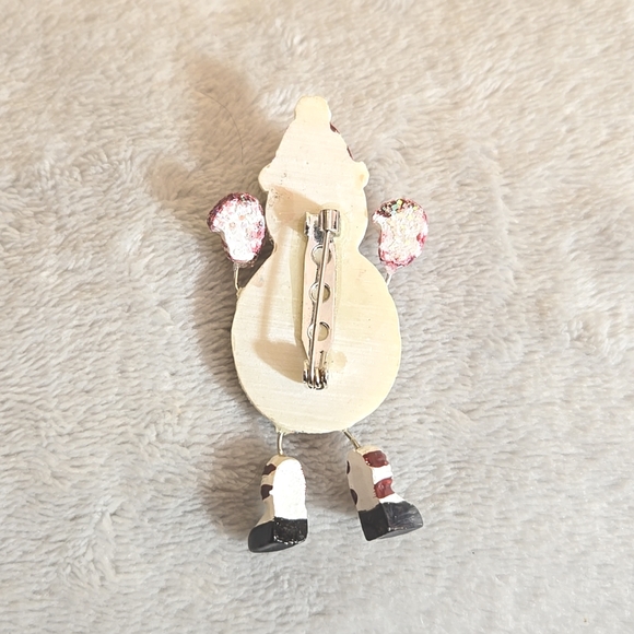 #270 Vintage snowman brooch pin - Picture 4 of 4